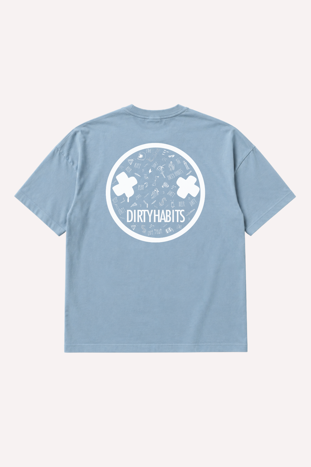 Doodle Blue OVERSIZE Tee - Cloud Blue